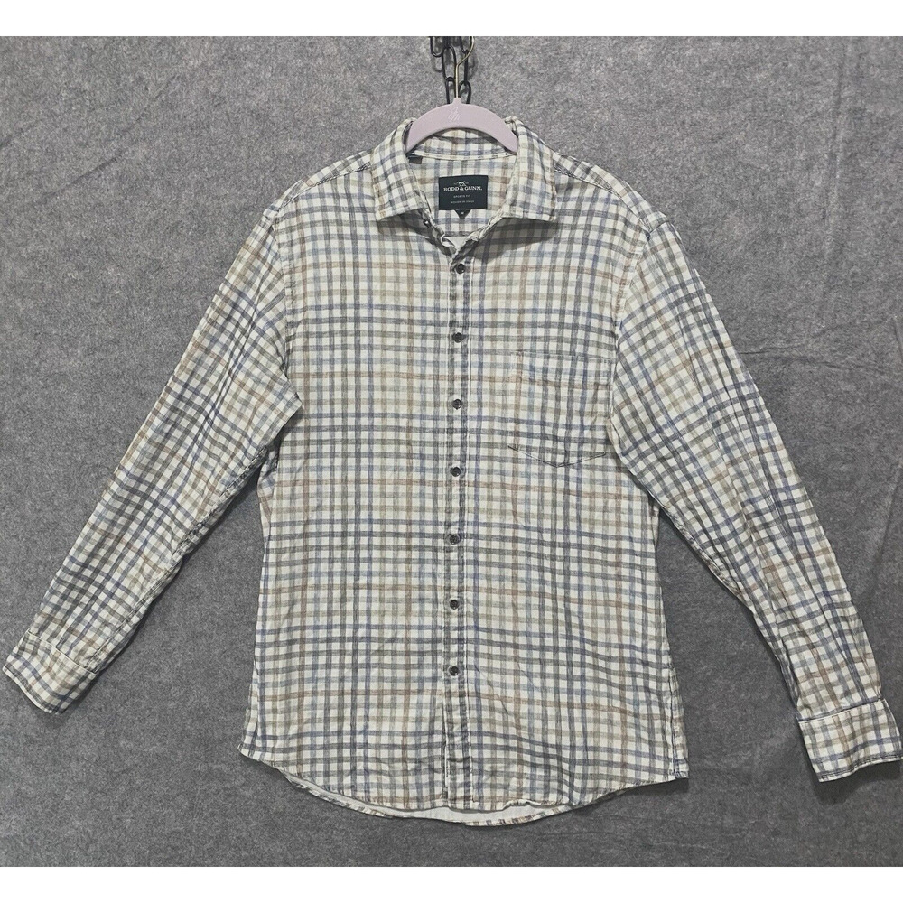 Rodd & Gunn Haythorne Corduroy Shirt Sz M‎ Blue Brown Pocket Sports Fit